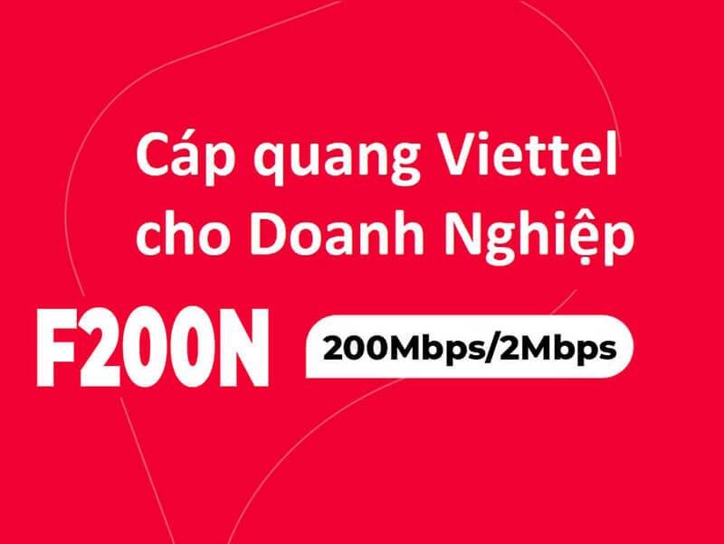 Gói Internet cáp quang F200N Viettel dành cho doanh nghiệp