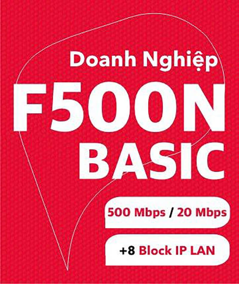 Gói cước Internet F500N BASIC Viettel dành cho doanh nghiệp