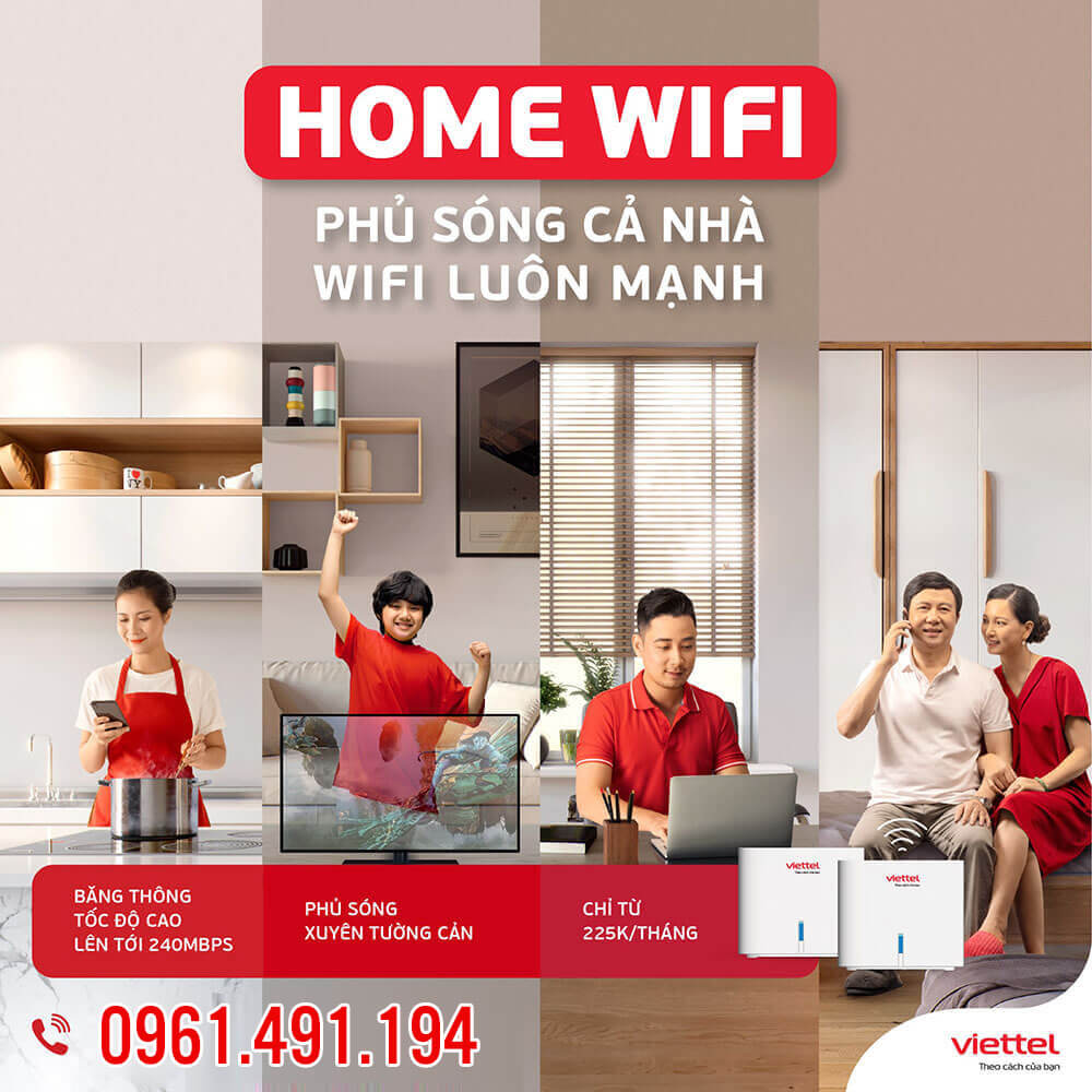 Home Wi-Fi Viettel- Tận hưởng kết nối tuyệt vời.