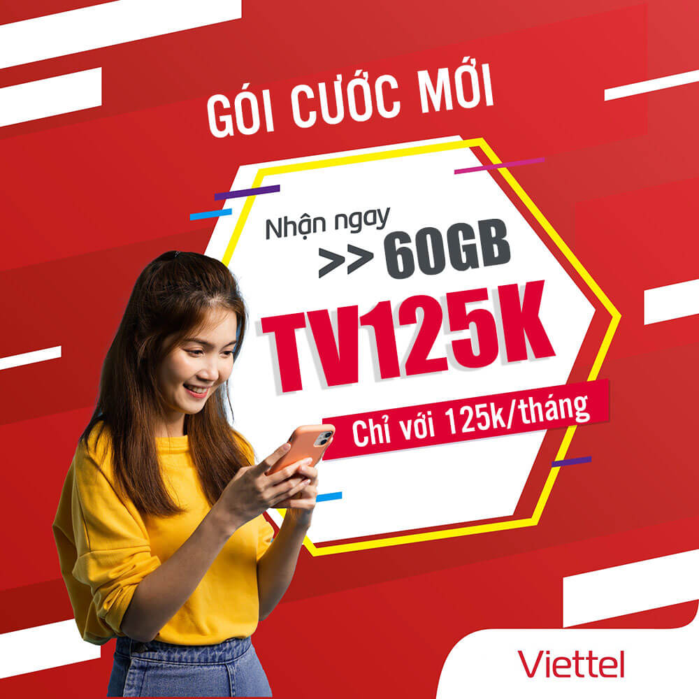 Đăng ký gói TV125K Viettel giá 125k 1 tháng, xem TV360 thả ga
